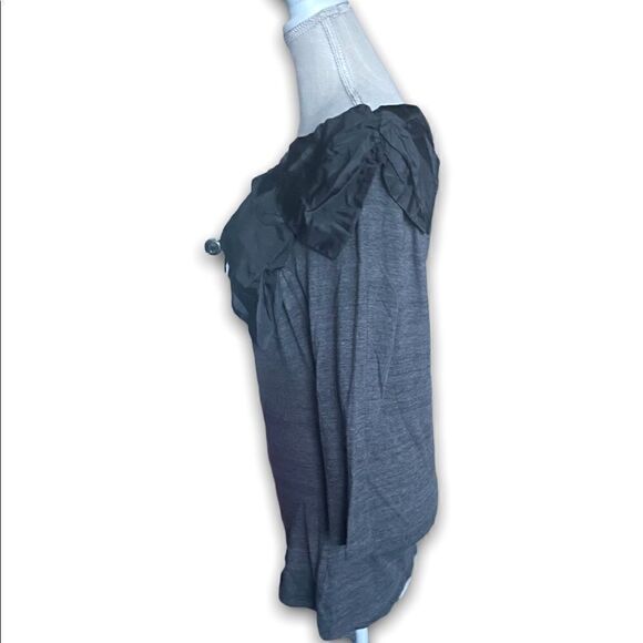 Anthropologie Deletta | NWT Volante bow top Heathered grey with black bow Size M - Picture 5 of 8